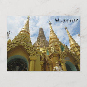 shwedagon stupas myanmar briefkaart