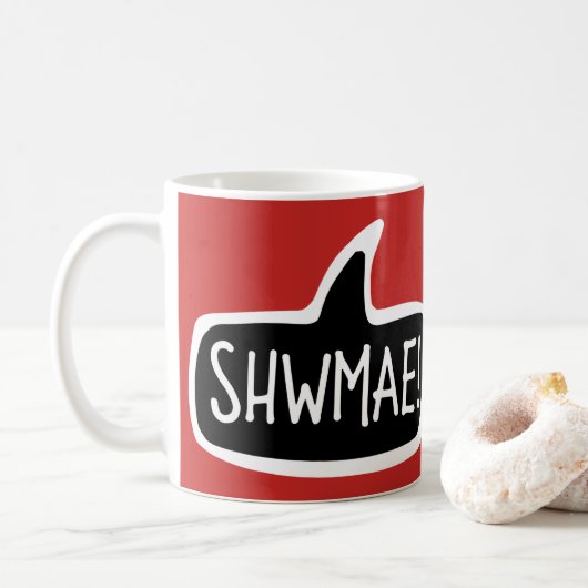 SHWMAE! Welsh Language Greeting Speech Bubble Koffiemok (Met donut)