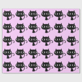 SHY BLACK CAT STENCIL PATTERN CADEAUPAPIER (Vlak)