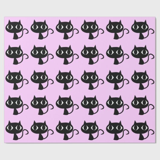 SHY BLACK CAT STENCIL PATTERN CADEAUPAPIER (Vlak)