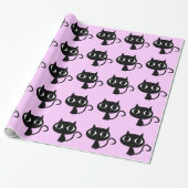 SHY BLACK CAT STENCIL PATTERN CADEAUPAPIER (Uitgerold)