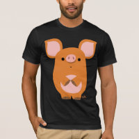 Shy Cartoon Aangepast T-shirt pig