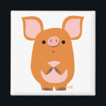 Shy Cartoon Pig aimant personnalisé<br><div class="desc">Un petit cochon mignon et timide :) Entièrement personnalisable</div>