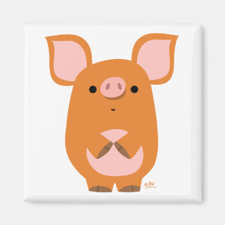 Shy Cartoon Pig aimant personnalisé