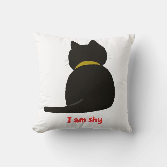 shy cat kussen (Voorkant)