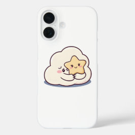 Shy Cloud Knuffelen Een Ster - Dromerige Schattige iPhone 16 Hoesje