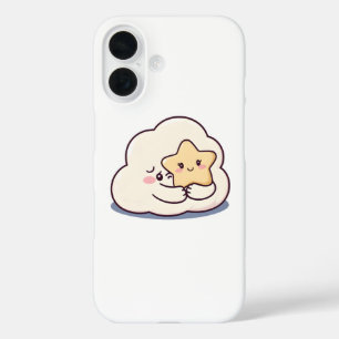 Shy Cloud Knuffelen Een Ster - Dromerige Schattige iPhone 16 Hoesje