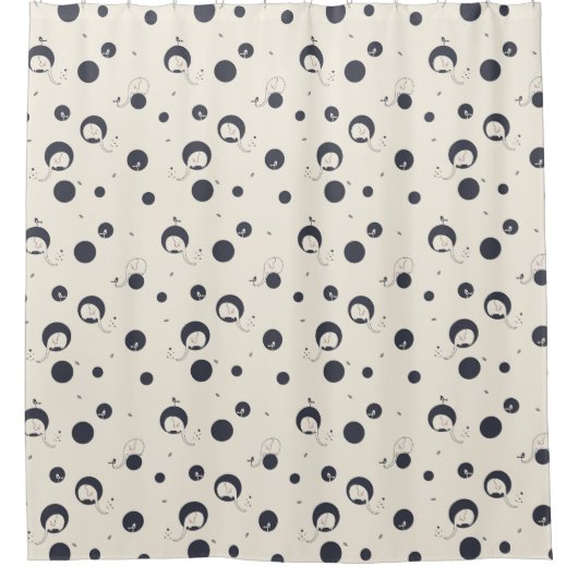 Shy Elephant Pattern Douchegordijn (Voorkant)