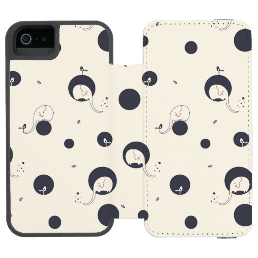Shy Elephant Pattern Incipio iPhone Portemonnee Hoesje (Agenda Open)