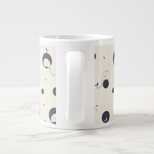 Shy Elephant Pattern Jumbo Mok (Achterkant)