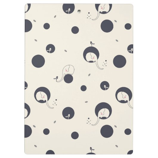 Shy Elephant Pattern Klembord (Achterkant)