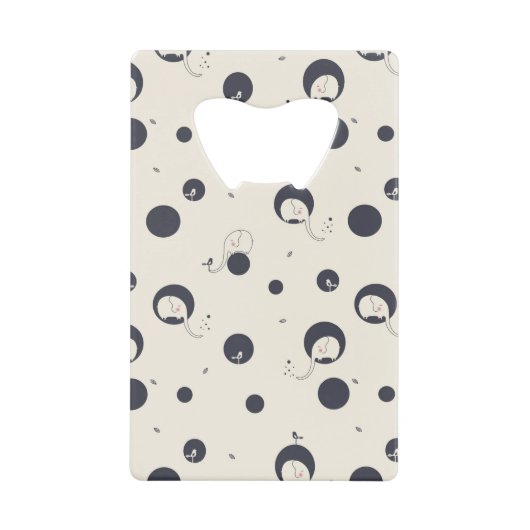 Shy Elephant Pattern Kredietkaart Flessenopener (Voorkant)