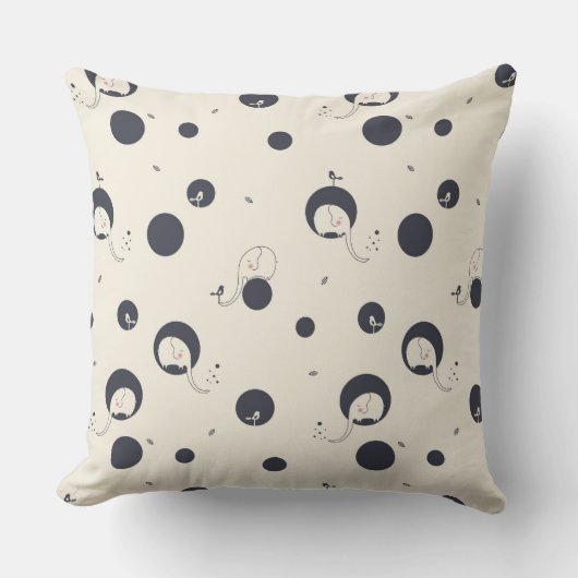Shy Elephant Pattern Kussen (Voorkant)