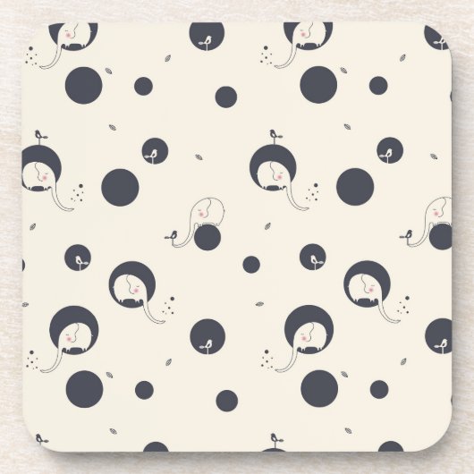 Shy Elephant Pattern Onderzetter (Voorkant)