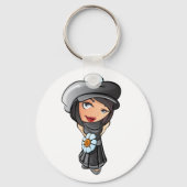 Shy French Girl Sleutelhanger (Voorkant)