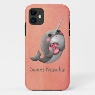 Shy Narwhal met Donut iPhone 11 Hoesje
