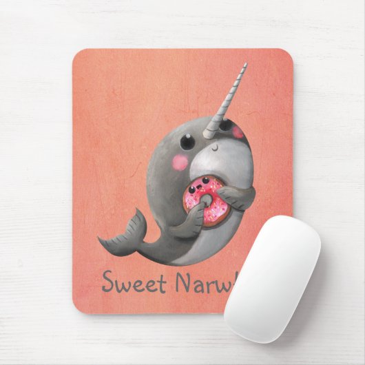 Shy Narwhal met Donut Muismat (Met muis)