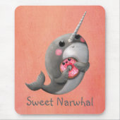 Shy Narwhal met Donut Muismat (Voorkant)