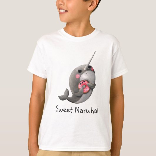 Shy Narwhal met Donut T-shirt (Voorkant)