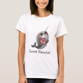 Shy Narwhal met Donut T-shirt