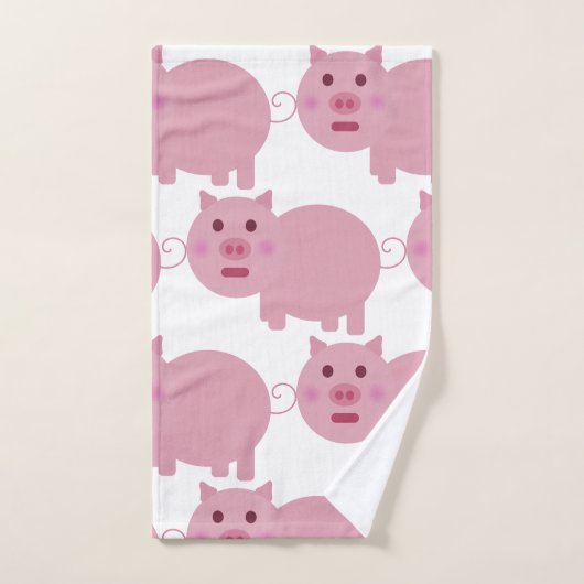 Shy Pink Pig Custom Bad Handdoek (Handdoek)