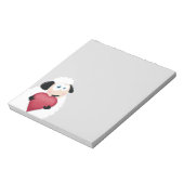 Shy Sheep holding Love Heart Notitieblok (Gedraaid)