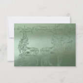 Shy Unicorn Green Metallic rsvp avec enveloppes (Dos)