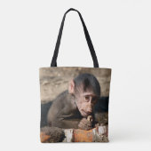 Shy Young Male Hamadryas Baboon (Papio) Tote Bag (Achterkant)