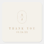 SHYLAH Minimal Gold Cream Boho Wedding Dank u Vierkante Sticker (Voorkant)