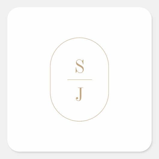 SHYLAH minimalistisch goud elegante bruiloft monog Vierkante Sticker (Voorkant)
