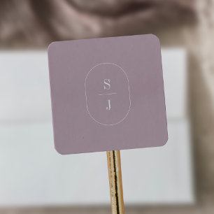 SHYLAH Paarse Lila minimalistische bruiloft monogr Vierkante Sticker