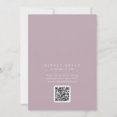 SHYLAH QR Code Minimalistische Lila stoffige Roos Kaart (Achterkant)