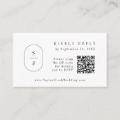 SHYLAH QR Code Monogramme Élégant Mariage Cartes R (Devant)