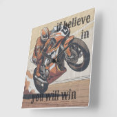 Si Croyez En Vous Gagnerez Mur Horloge (Angle)