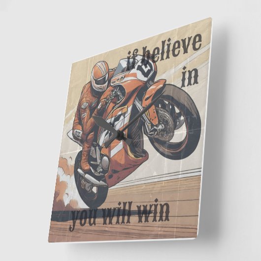 Si Croyez En Vous Gagnerez Mur Horloge (Angle)