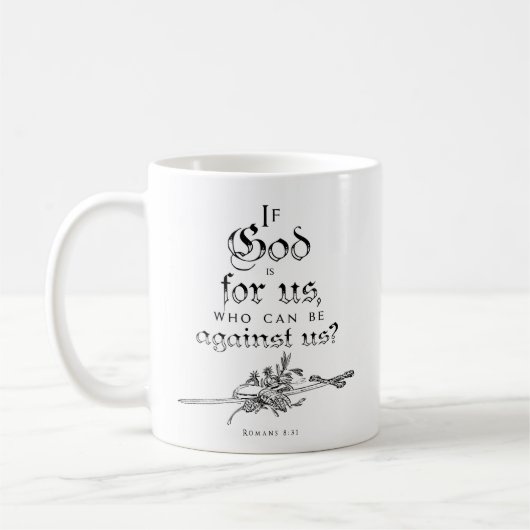 Si Dieu est pour nous la Bible citation mug (Gauche)