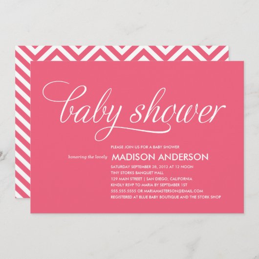 SI DOUCE| INVITATION BABY SHOWER (Devant / Derrière)
