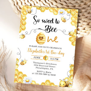 Si doux pour la première invitation d'anniversaire