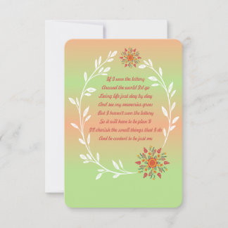 Si j'ai gagné la carte poème de loterie