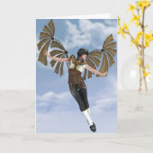 Si je pouvais voler Carte pour notes Steampunk (Fleur jaune)