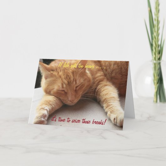 Si la vie devient trop lourde Carte de chat inspir (Devant)