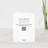 Si l'amour est la réponse carte valentine (Dos)