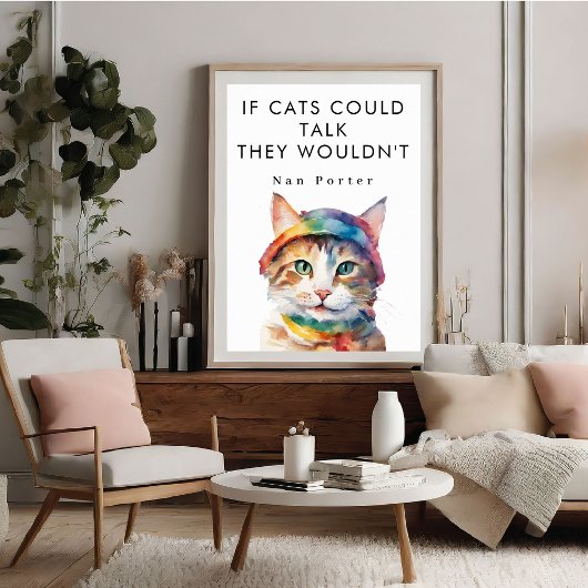 Si Les Chats Pouvaient Parler Amusant Poster Motiv