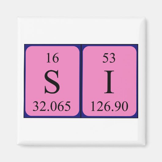 Si nom de table périodique aimant 1 (Devant)