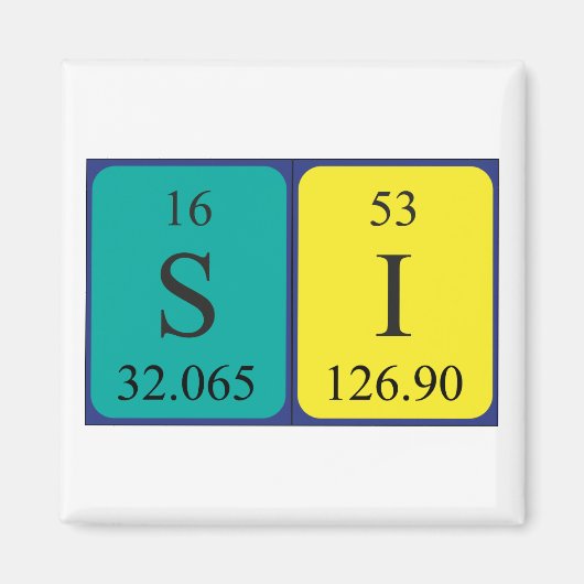 Si nom de table périodique aimant 2 (Devant)