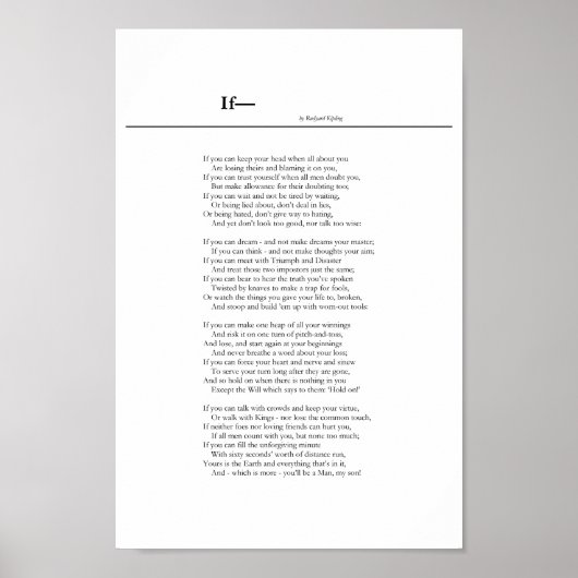 Si.. par Rudyard Kipling Poster (Devant)