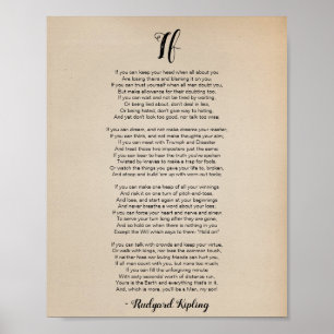 Si Poème de Rudyard Kipling Poster vintage