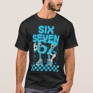 Si Seven 67 Piel Kunst Grappig Nummer Meme Gaming T-shirt