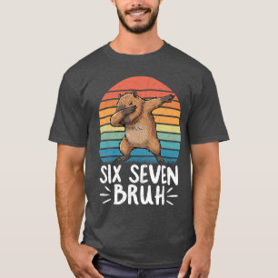 Si Seven Bruh 67 Meme Capybara Grappige Capybara v T-shirt