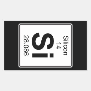 Si - silicium rechthoekige sticker